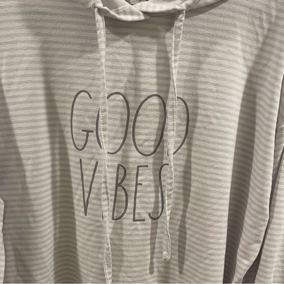 Rae Dunn‎ Women's "GOOD VIBES" Slim Fit Pullover Fashion Hoodie Sz M - Picture 7 of 8